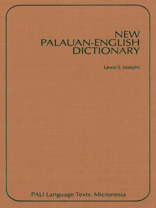 Cover image for New Palauan-English Dictionary